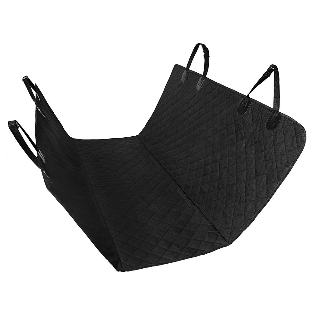 Dog car seat cover with mesh window in hammock style