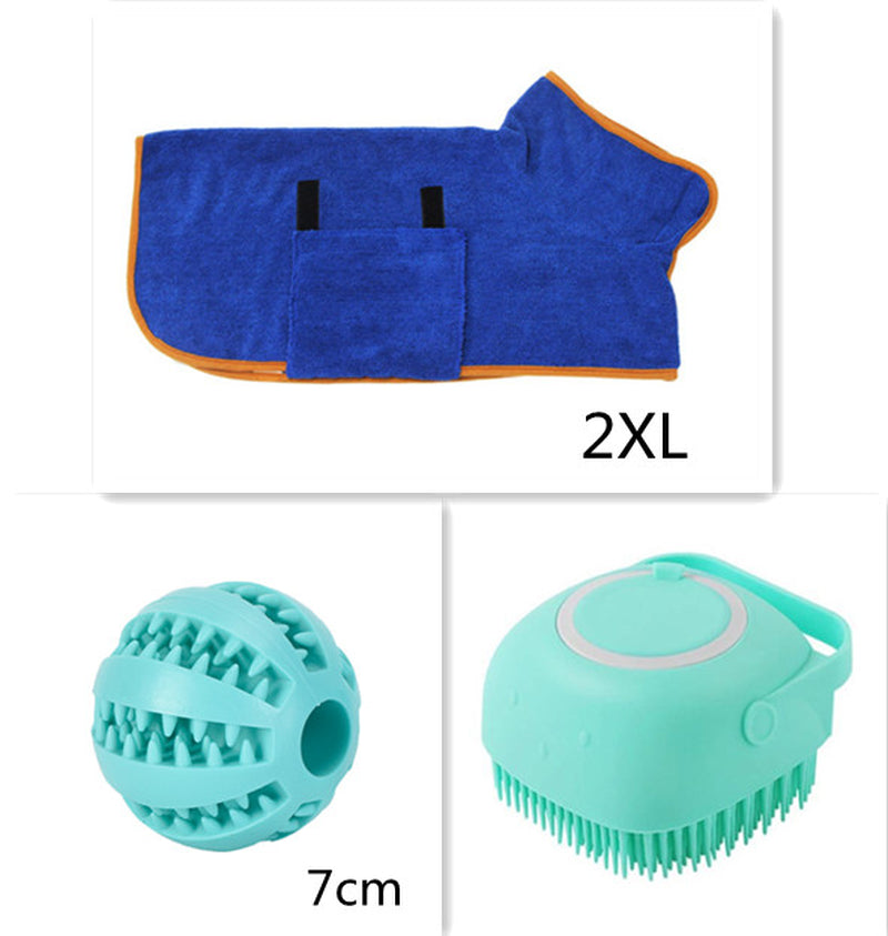 Compact and easy-to-store silicone dog grooming brush