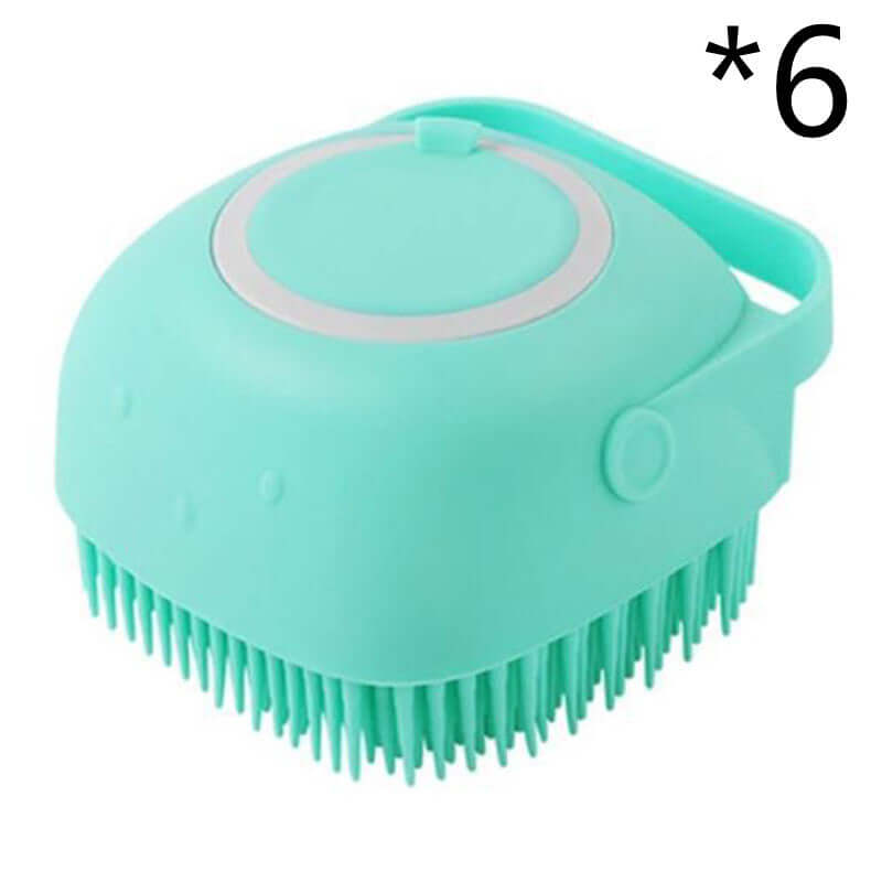 Bark Bliss Silicone Dog Bath Massage Brush – soft silicone grooming tool for gentle pet bathing and shedding control.
