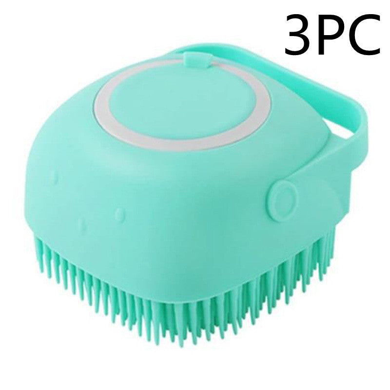 Silicone dog bath massage brush for pet grooming