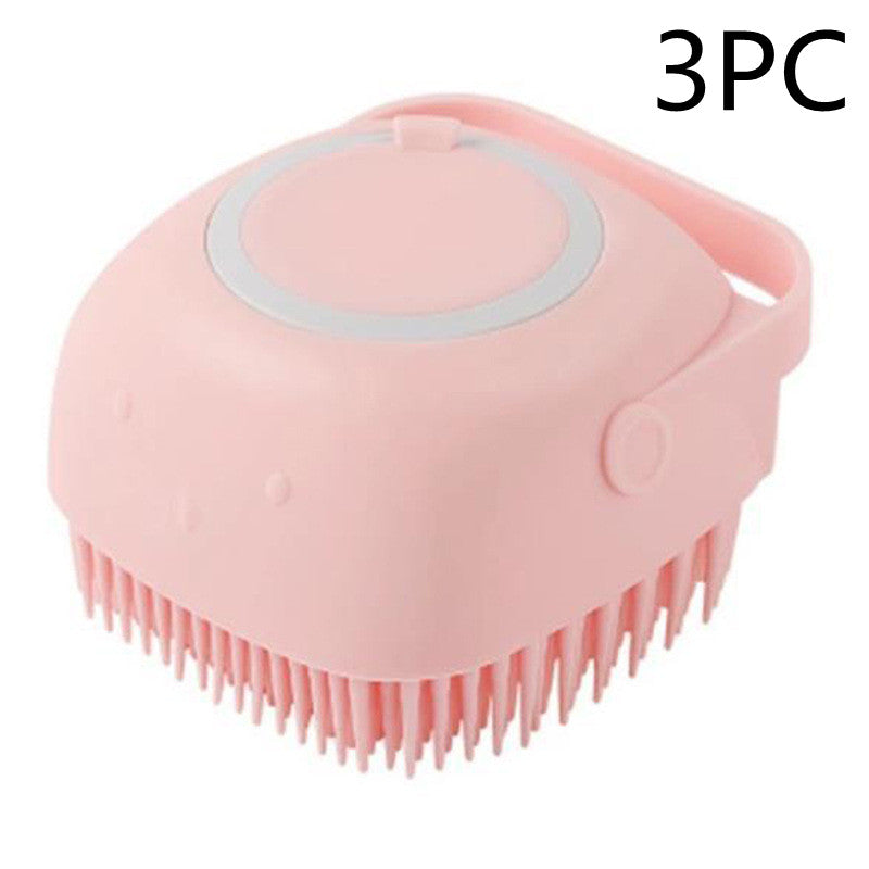 Silicone dog bath massage brush for pet grooming