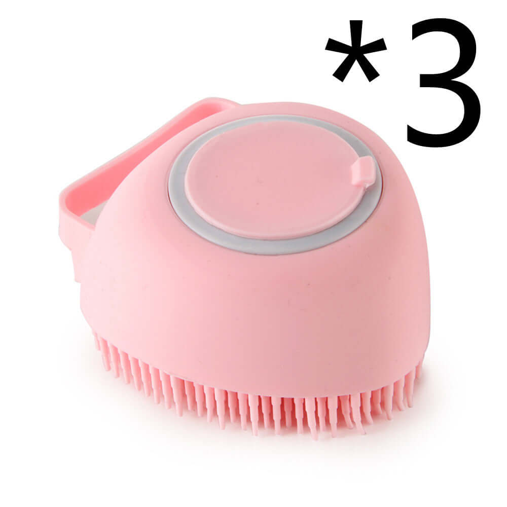 Bark Bliss Silicone Dog Bath Massage Brush – soft silicone grooming tool for gentle pet bathing and shedding control.