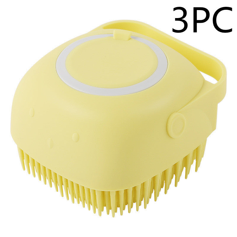 Silicone dog bath massage brush for pet grooming