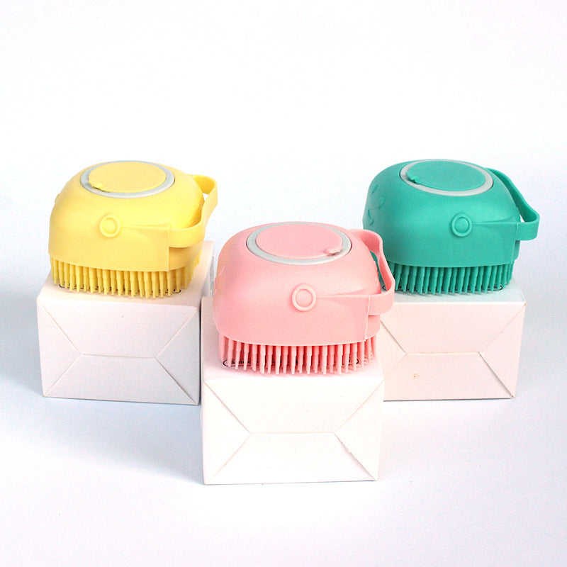 Compact and easy-to-store silicone dog grooming brush