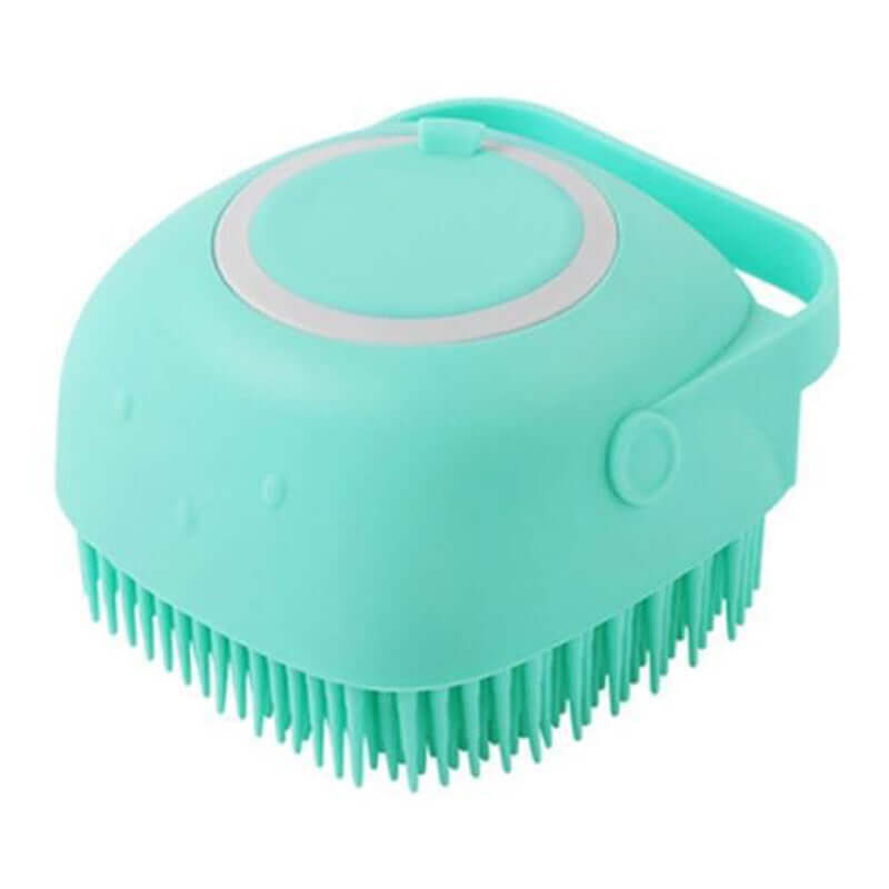 Bark Bliss Silicone Dog Bath Massage Brush – soft silicone grooming tool for gentle pet bathing and shedding control.