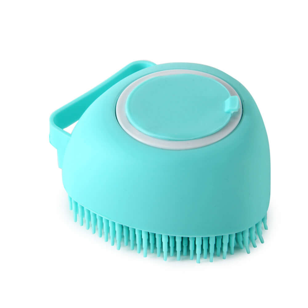 Bark Bliss Silicone Dog Bath Massage Brush – soft silicone grooming tool for gentle pet bathing and shedding control.