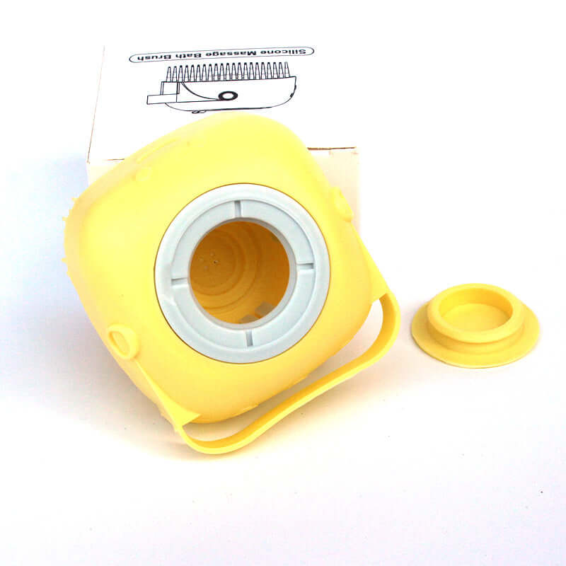 Bark Bliss dog grooming brush with built-in shampoo compartment for convenient and mess-free bathing.