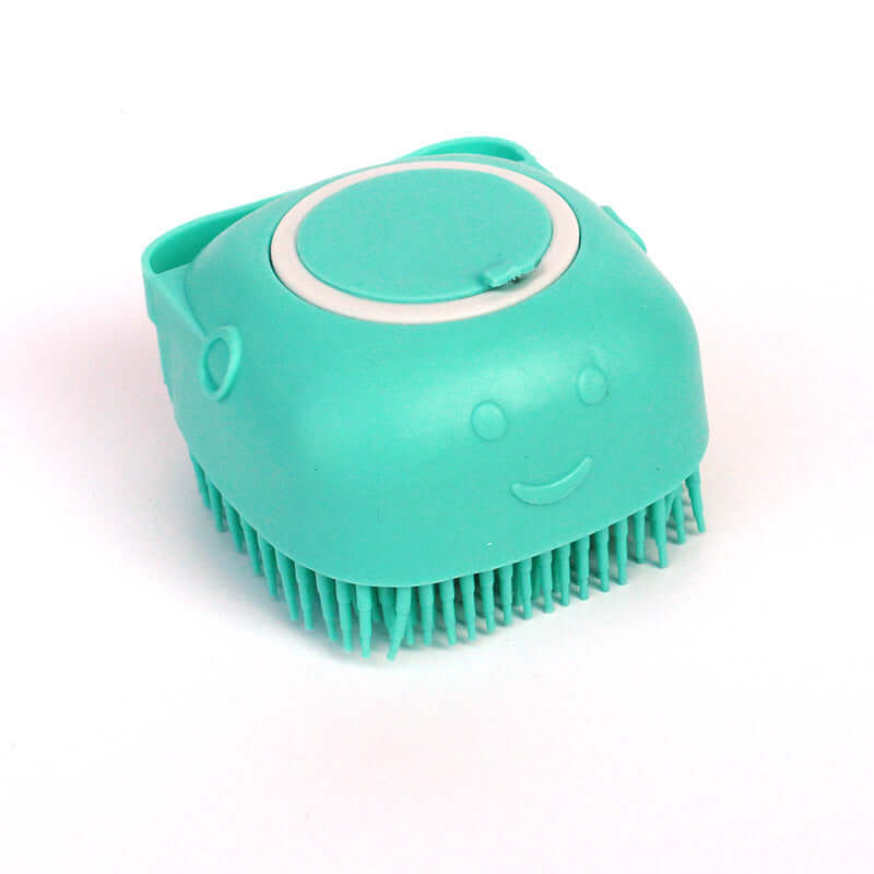 Bark Bliss Silicone Dog Bath Massage Brush – soft silicone grooming tool for gentle pet bathing and shedding control.