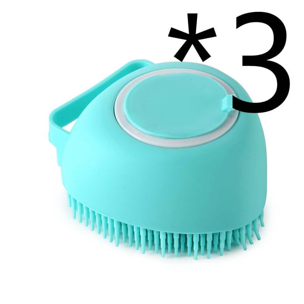 Bark Bliss Silicone Dog Bath Massage Brush – soft silicone grooming tool for gentle pet bathing and shedding control.